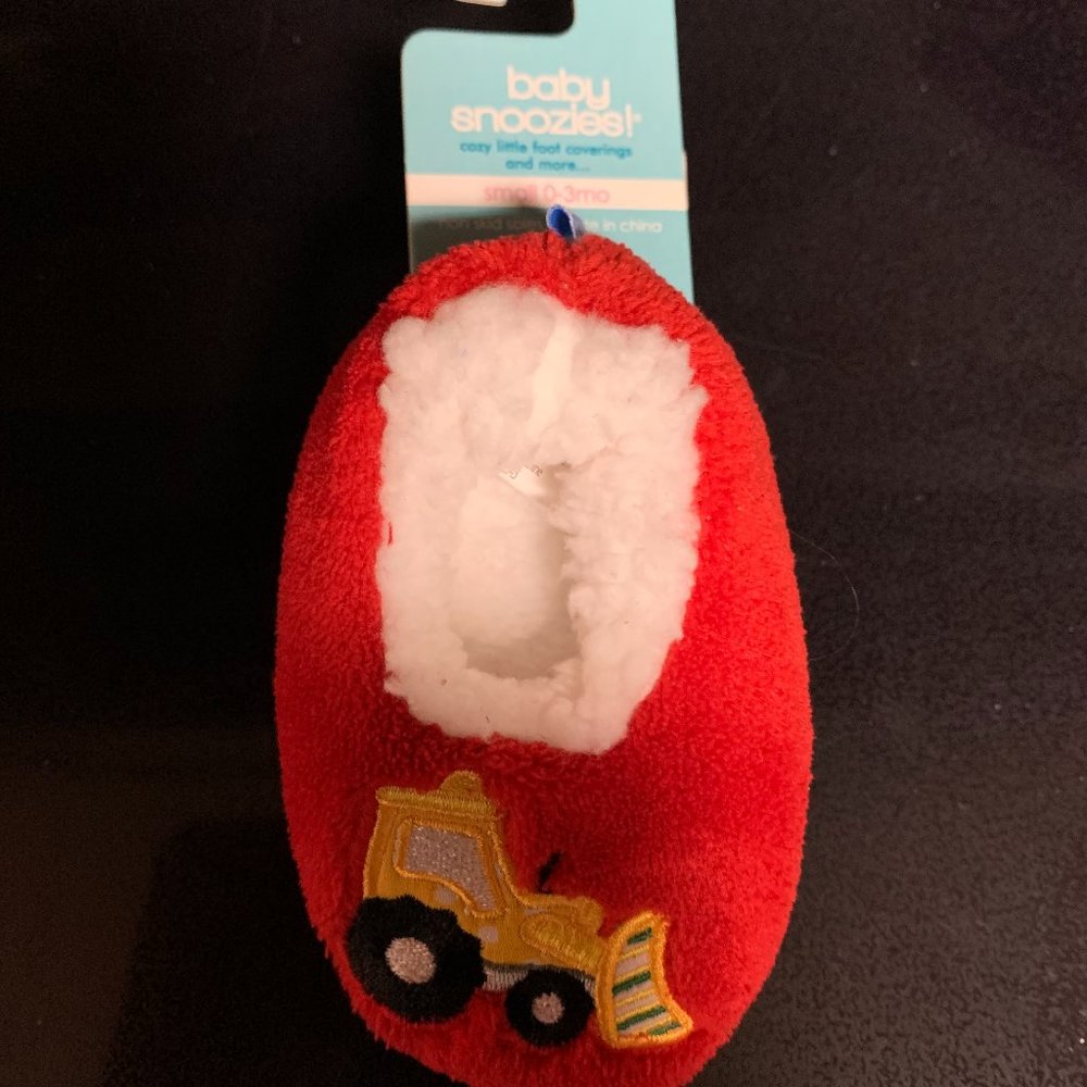 Baby Snoozies red construction slipper NEW